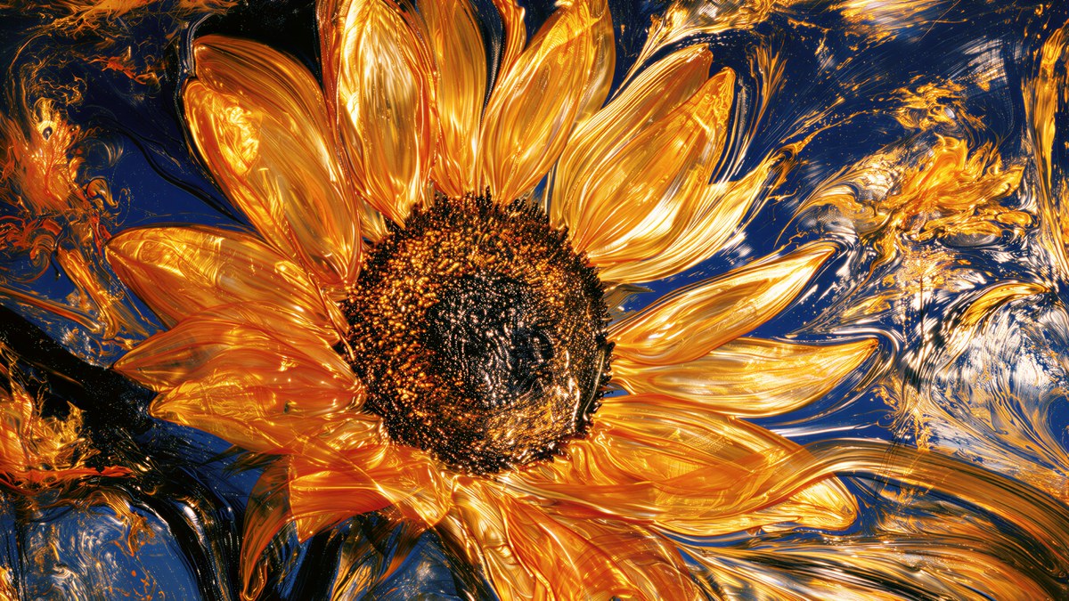 Liquid Gold Sunflower artwork