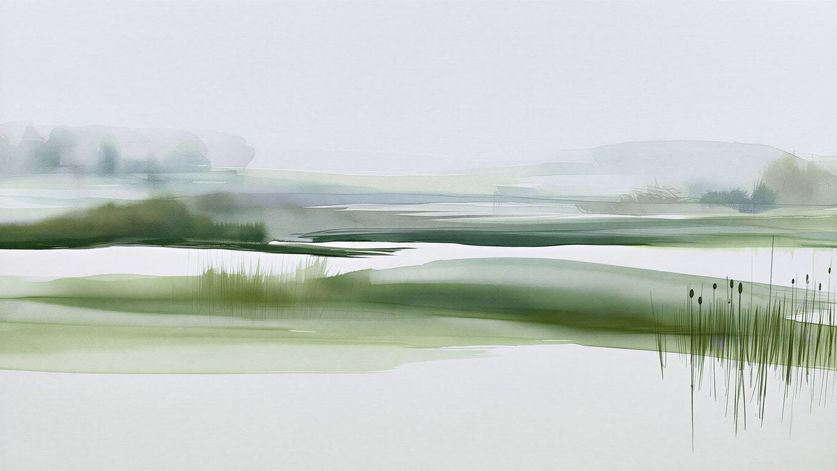 Misty Wetland Reeds artwork