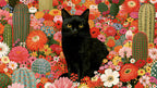Cactus Garden Black Cat artwork