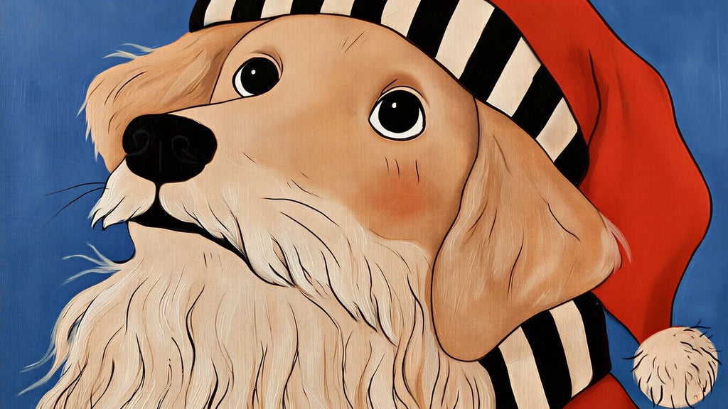 Santa Hat Retriever artwork