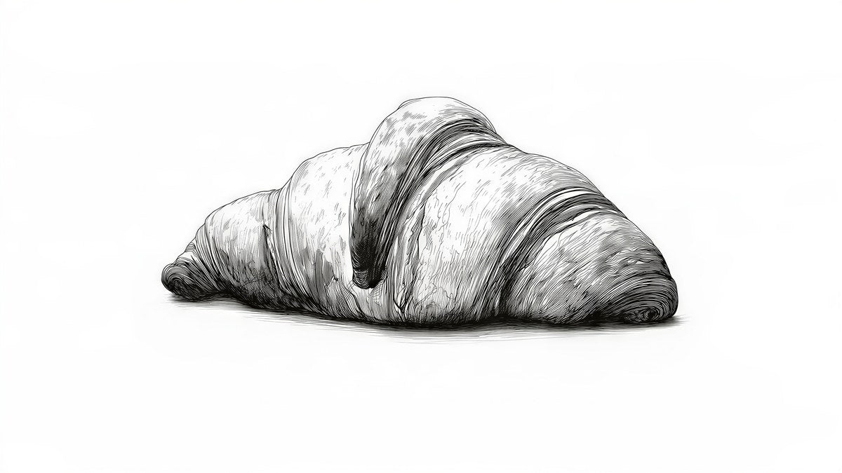 Croissant Ink Etching artwork