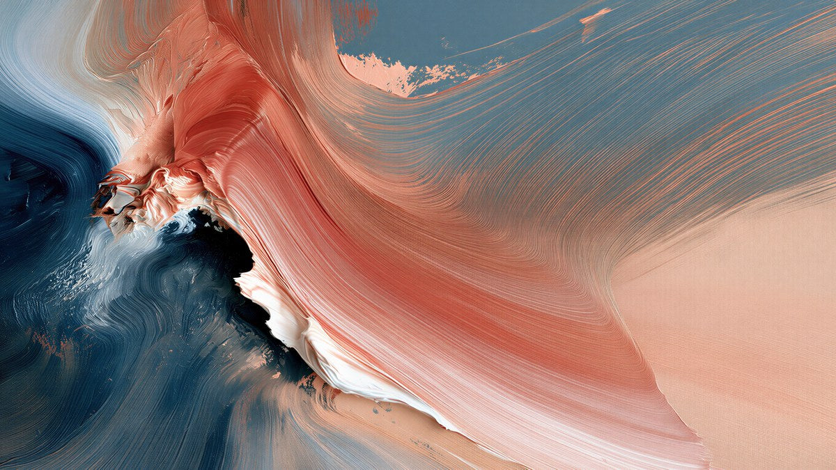 Coral and Navy Swirl artwork
