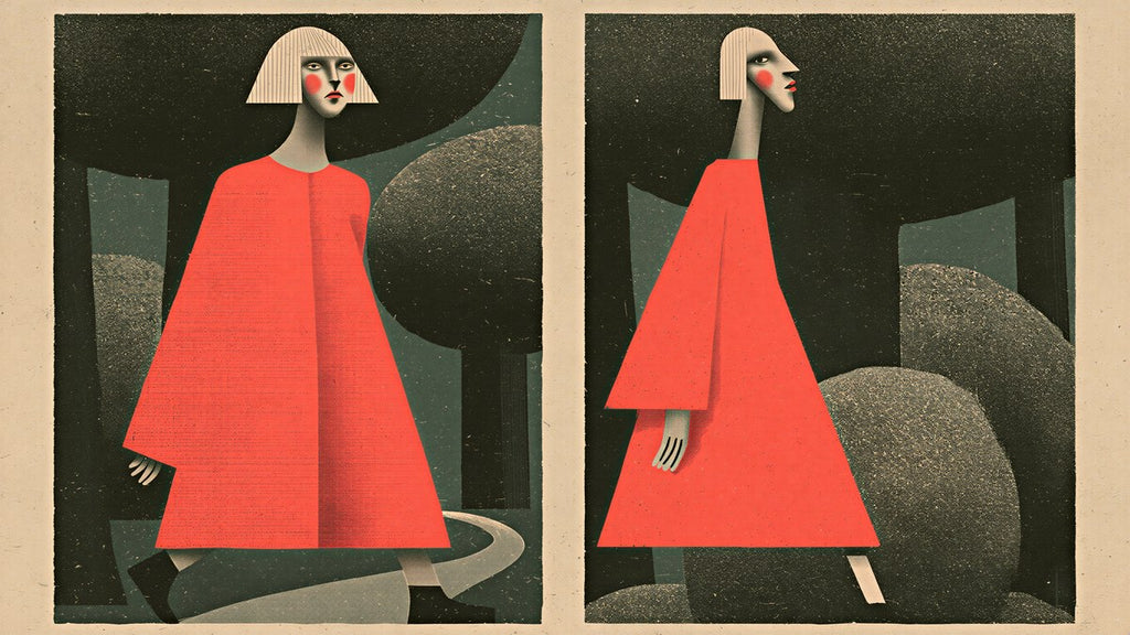 Woman in Red Coat artwork