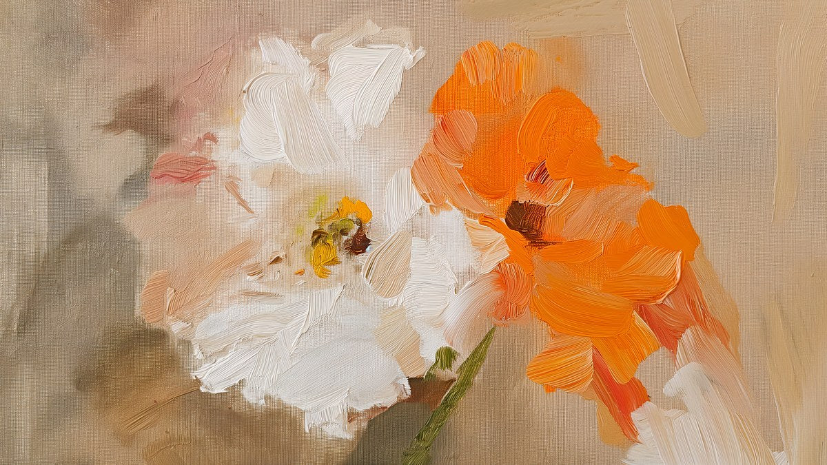 Orange and White Poppies artwork