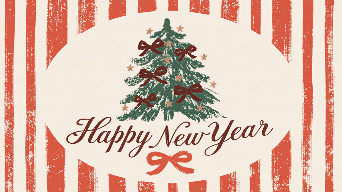 Happy New Year Oval artwork