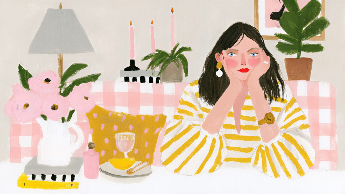 Pink Gingham Daydream artwork