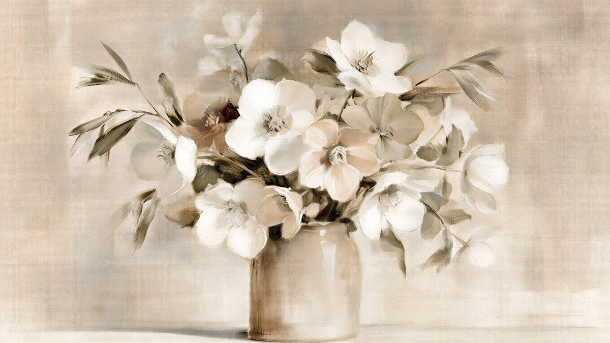 Hellebores in Stoneware Jar artwork