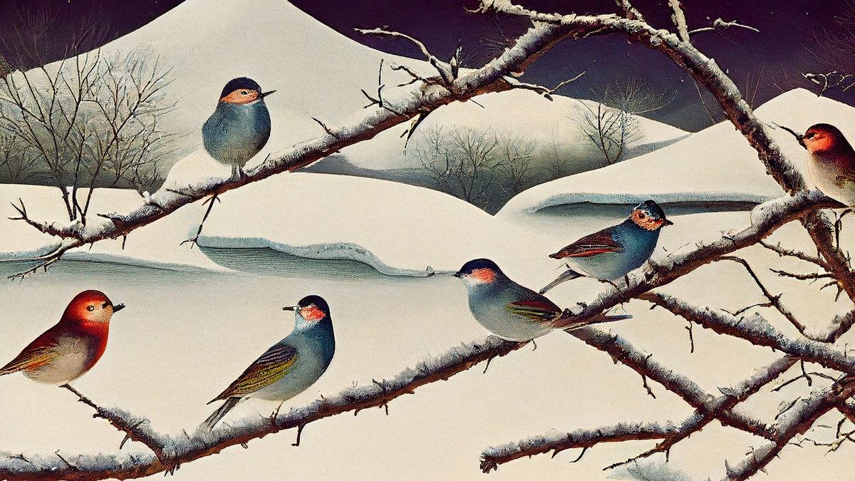 Songbirds on Snowy Thorns artwork