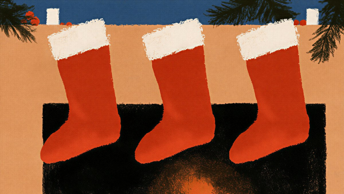Three Mantel Stockings artwork
