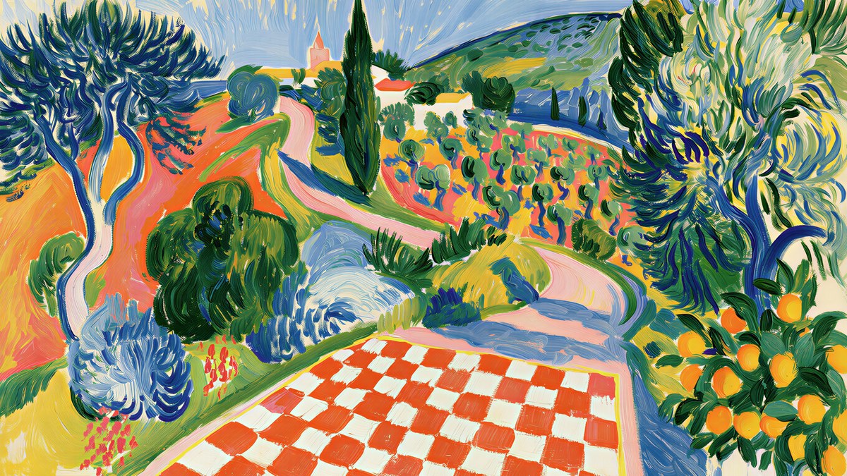 Checkerboard Italian Countryside artwork