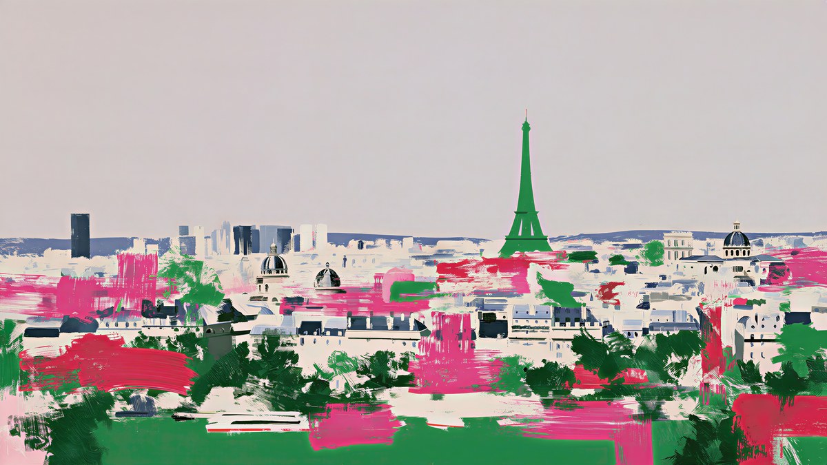 Pink Paris Skyline artwork