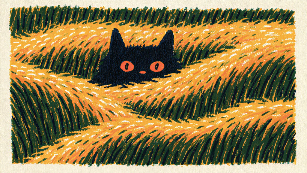 Cat in Golden Grass artwork