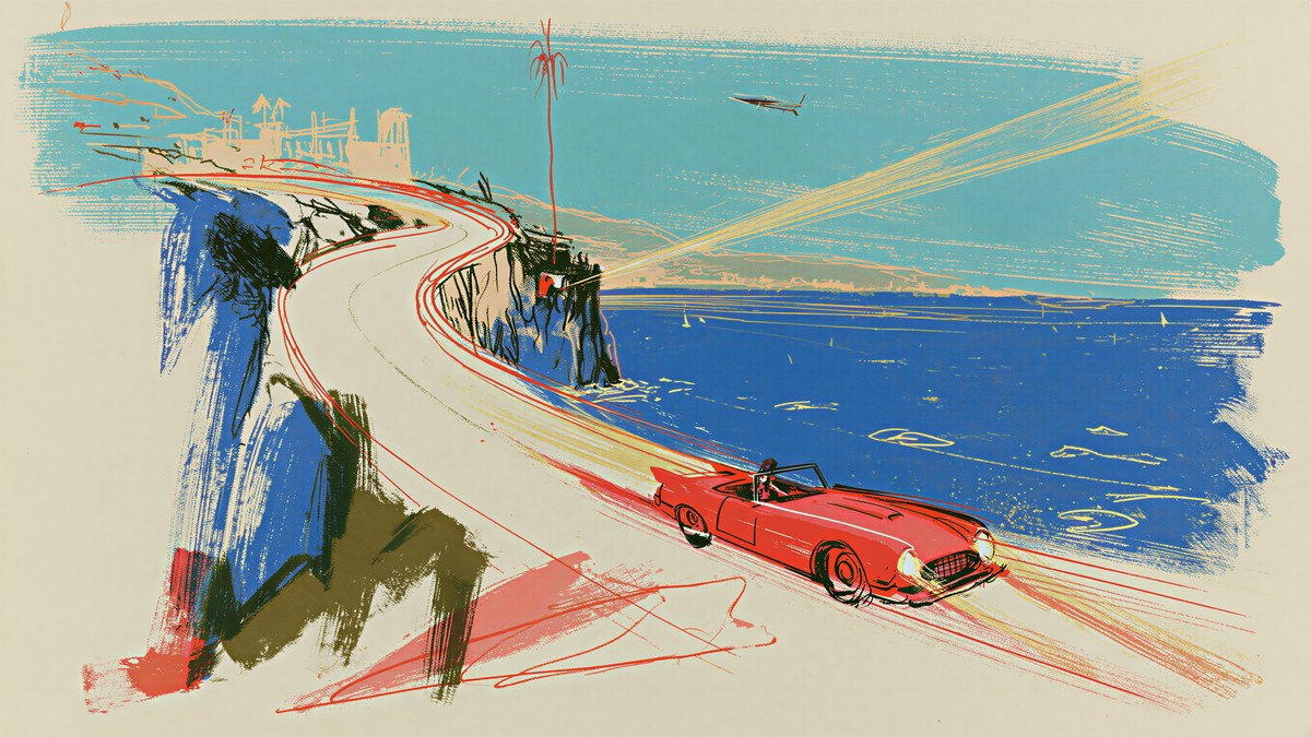 Cliffside Red Convertible artwork