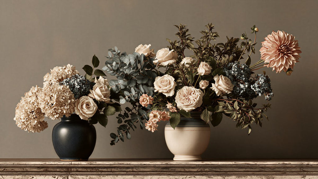 Roses and Hydrangea Vases artwork