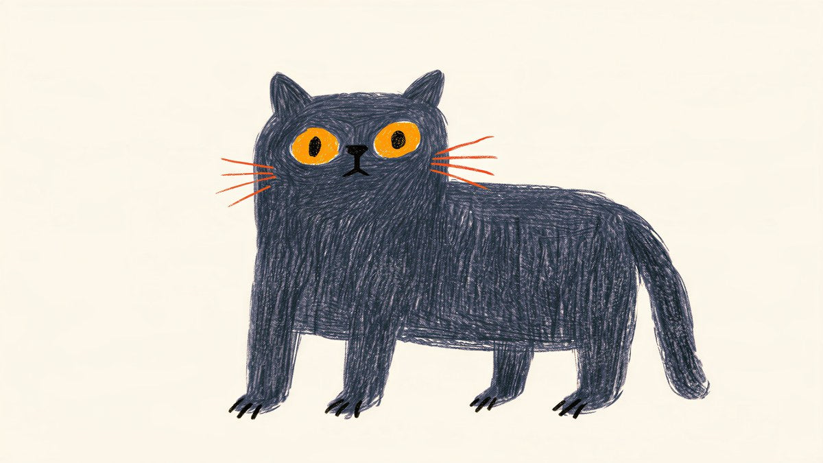 Round British Blue Cat artwork