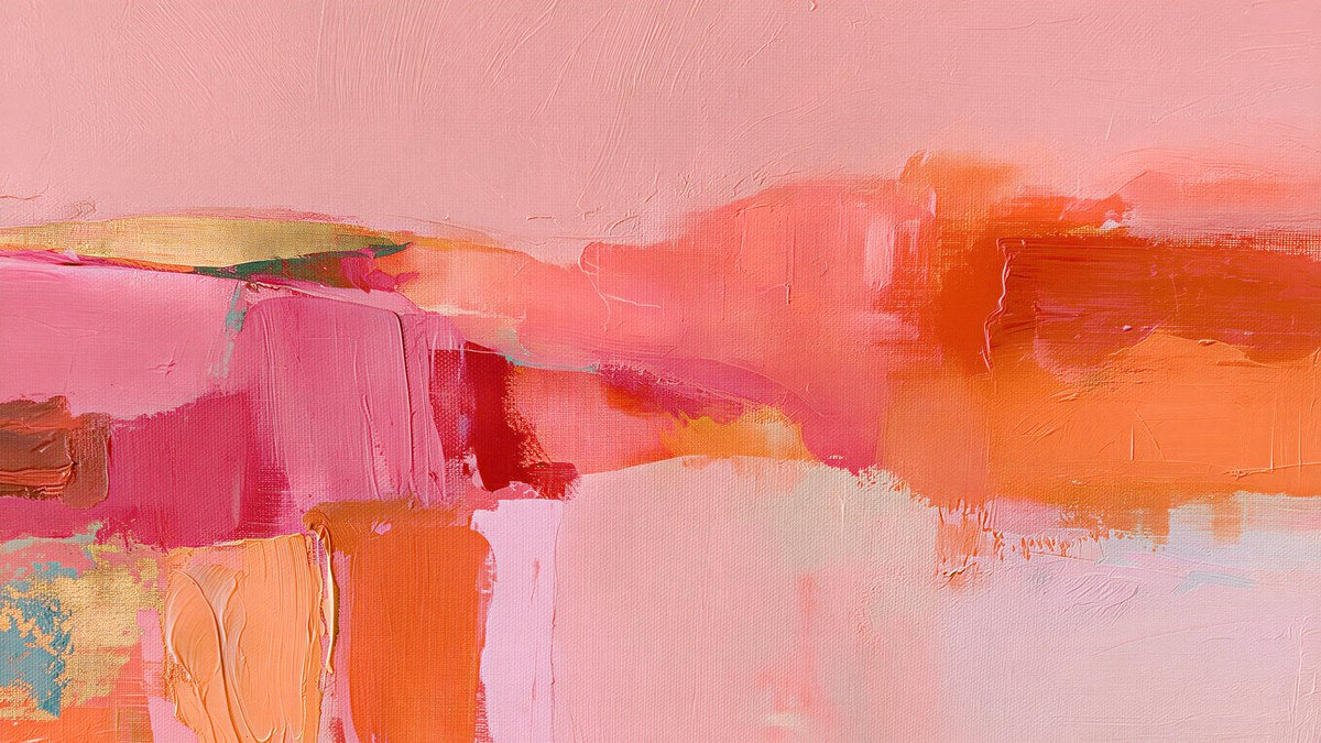 Pink Tangerine Color Blocks artwork