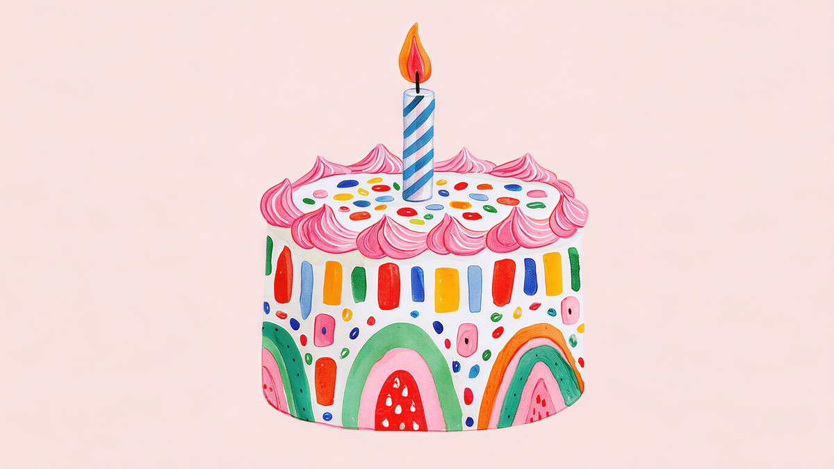 Rainbow Birthday Cake artwork