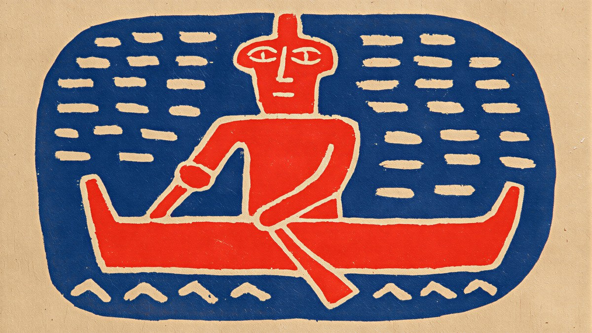 Red Canoe Paddler artwork