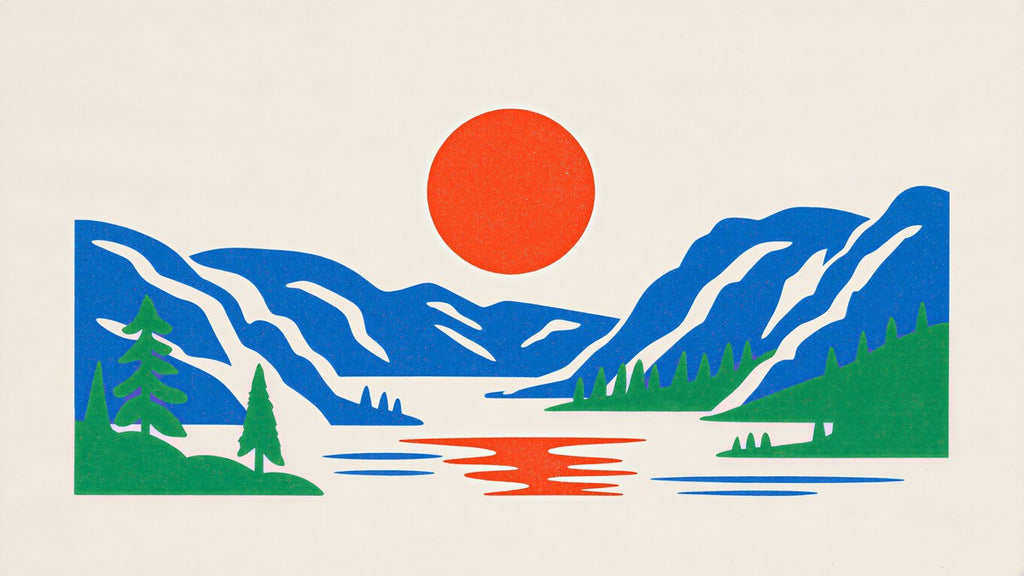 Red Sun Mountain Lake artwork
