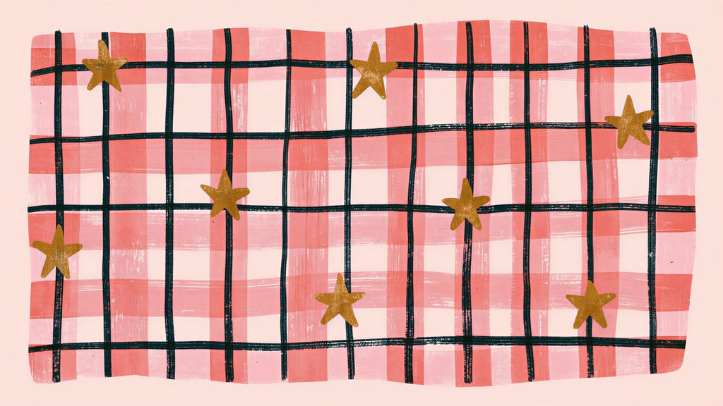 Blush Gingham Stars artwork