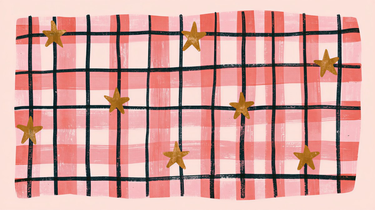 Blush Gingham Stars artwork