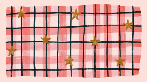 Blush Gingham Stars artwork