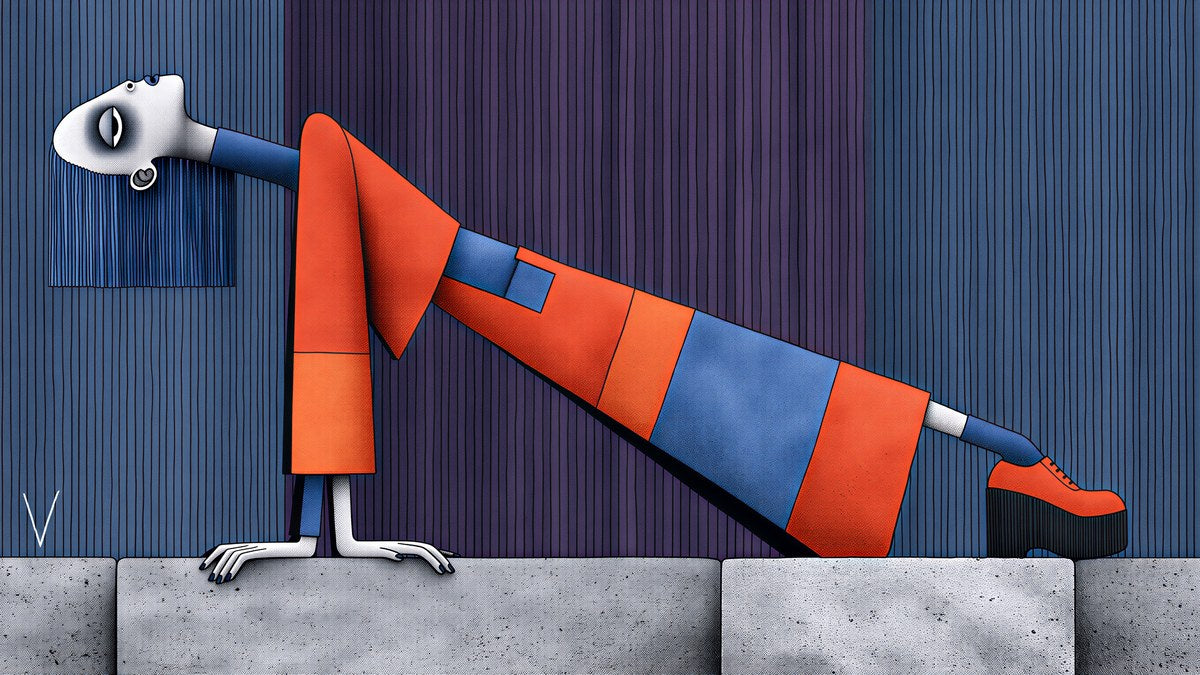 Surreal Leaning Woman artwork