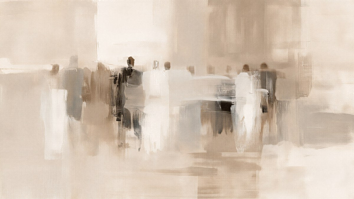 Beige Abstract Crowd artwork