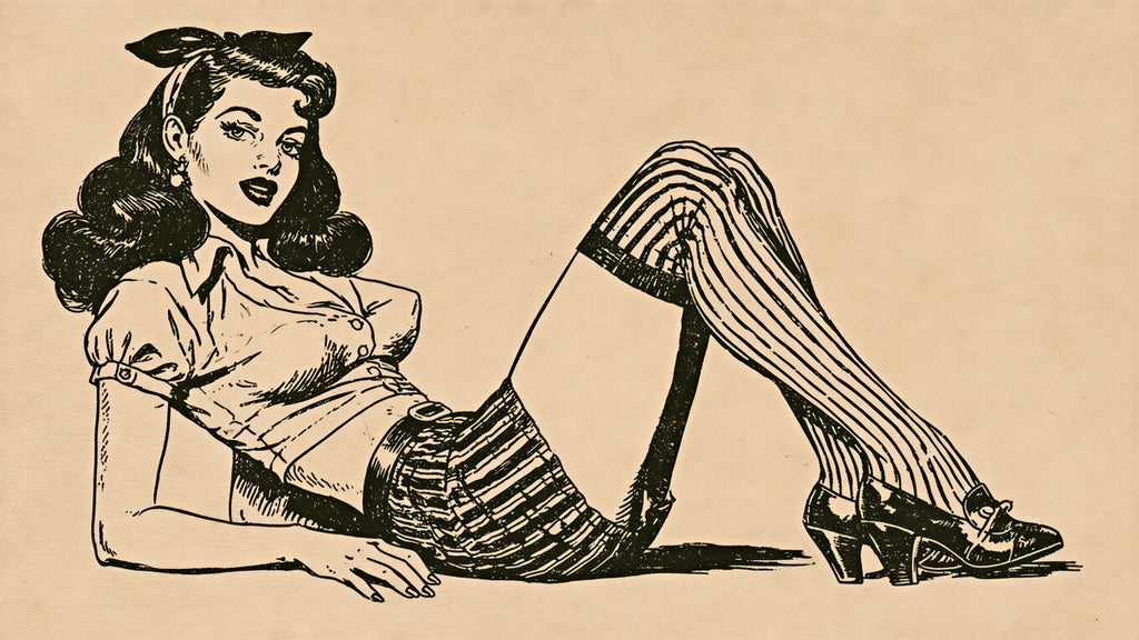Striped Stocking Pin Up artwork
