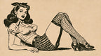 Striped Stocking Pin Up artwork