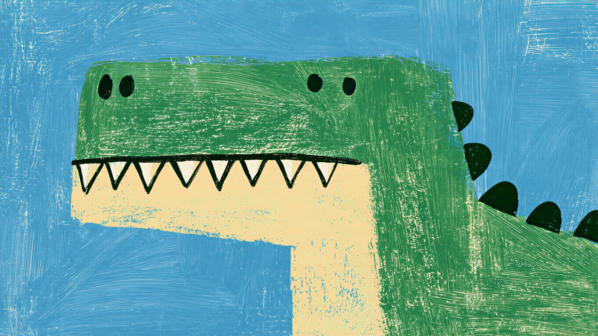 Toothy Green Dinosaur artwork