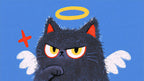 Grumpy Angel Kitten artwork