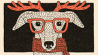 Whippet in Red Antlers artwork