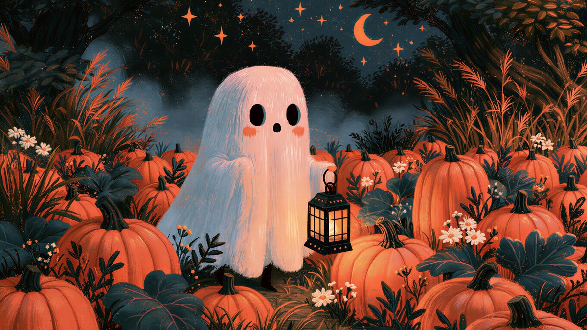 Pumpkin Patch Lantern Ghost artwork