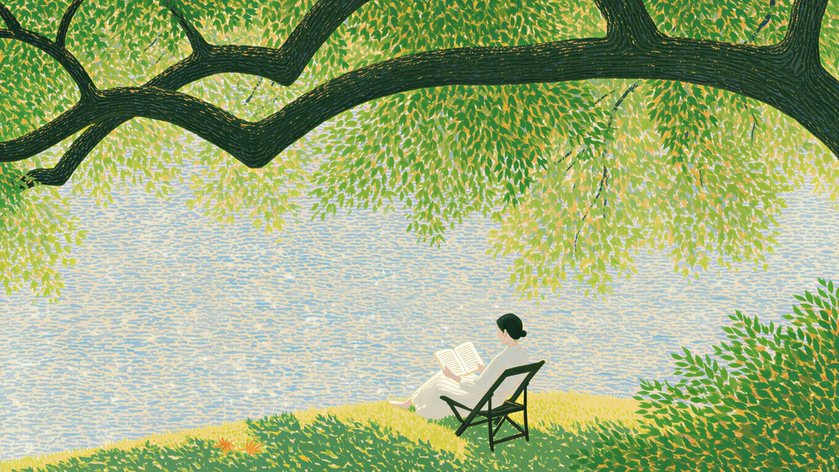 Reading by the Lake artwork