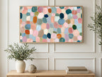 Pastel Pebble Mosaic art on a TV in a living room