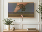 Lone Tree Before Storm art on a TV in a living room