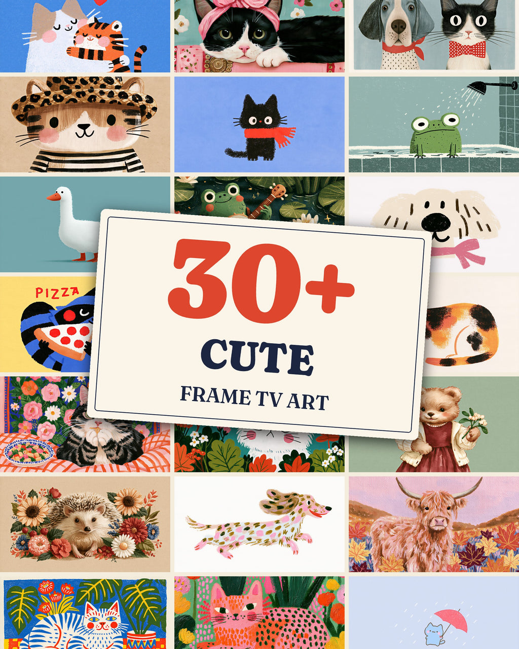 Cute Bundle of 33: every artwork of the bundle in a grid