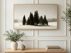 Misty Pine Grove art on a TV in a living room