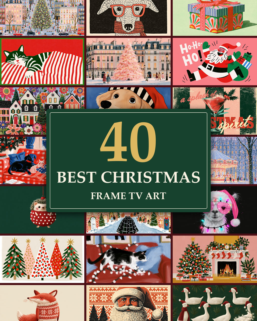 Christmas Bundle of 40: every artwork of the bundle in a grid