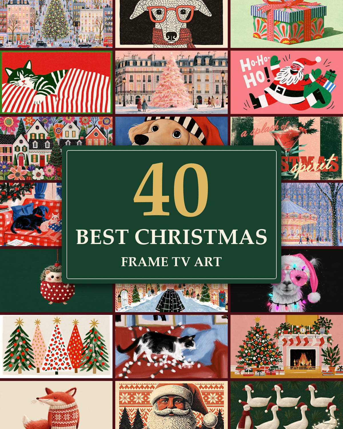 Christmas Bundle of 40: every artwork of the bundle in a grid