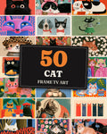 Cat Bundle of 50: every artwork of the bundle in a grid