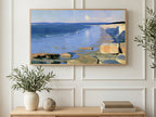 Low Tide Sandstone Cliffs art on a TV in a living room