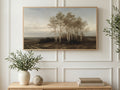 Evening Birch Grove art on a TV in a living room
