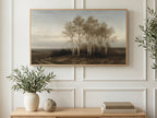 Evening Birch Grove art on a TV in a living room