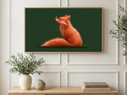 Fox and Robin art on a TV in a living room