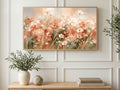 Terracotta Wildflower Field art on a TV in a living room