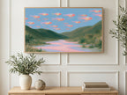 Fish in the Sky art on a TV in a living room