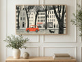 Red Car City Street art on a TV in a living room