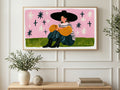 Big Hat Star Wall art on a TV in a living room
